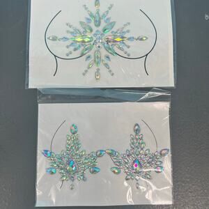 Bedazzled Festival Pasties and Chest Ornaments Set